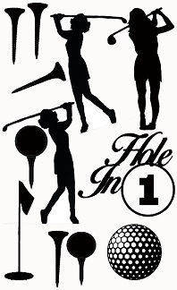 lady woman golfer hole in 1 110 x 180mm min buy 3